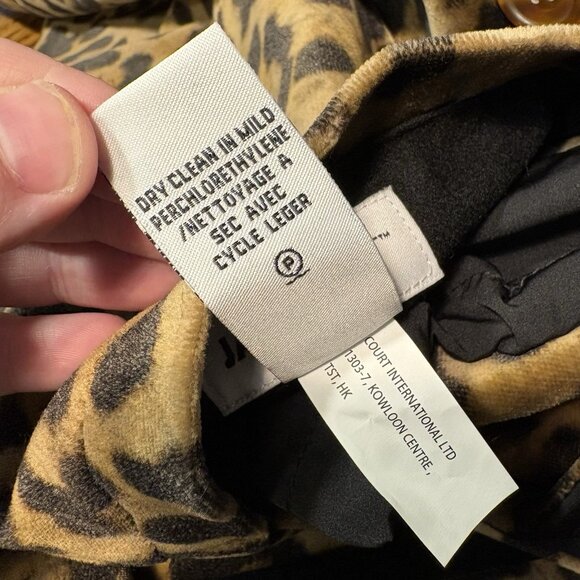 Jane Post Women L Black Leopard Button Front Long Reversible Hooded Coat NWT - Picture 14 of 14